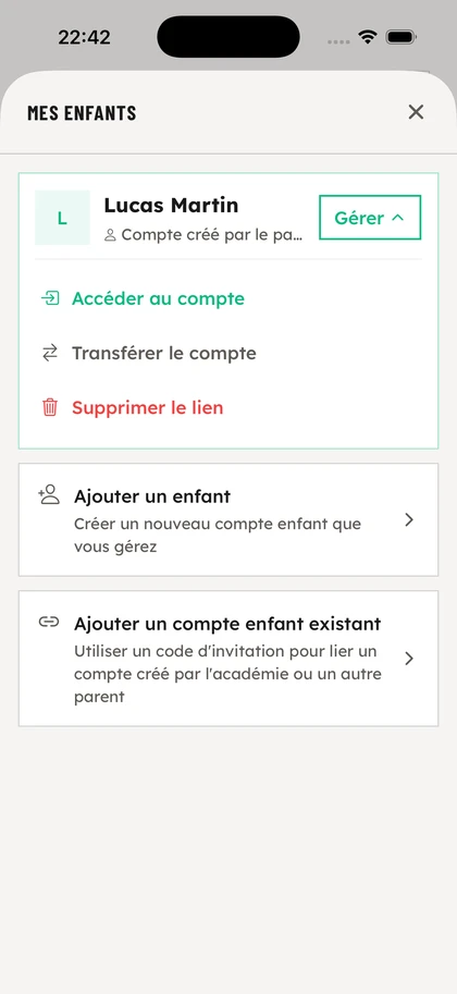 Passez sur le compte de votre enfant - OSS Academy