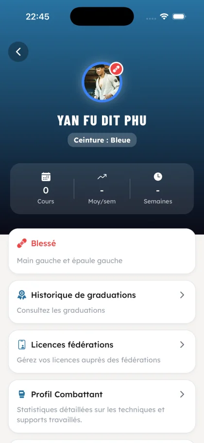 Détail sur la fiche membre - OSS Academy