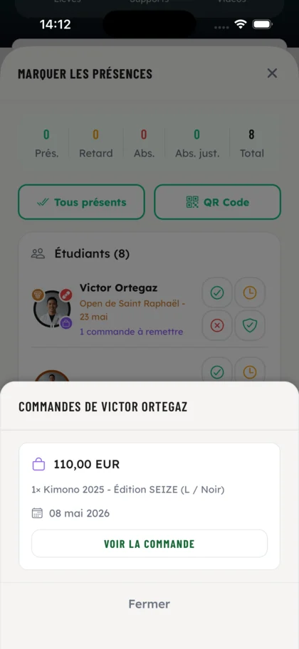 La commande du membre, en un tap - OSS Academy
