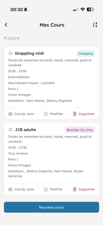 Vos cours - OSS Academy