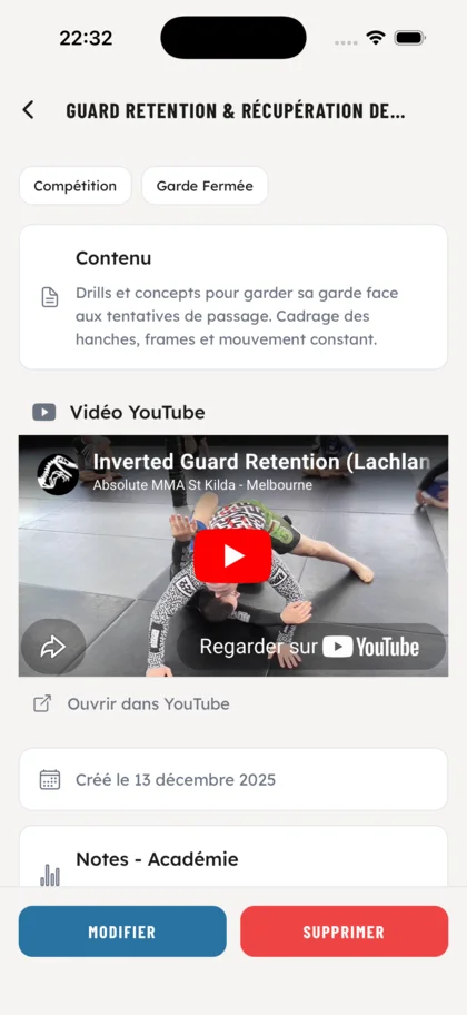 Détail d'un support - OSS Academy