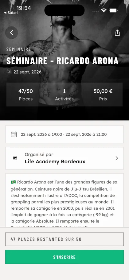 Événements et billetterie