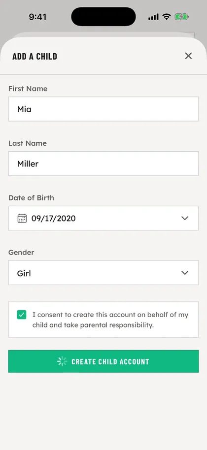 Add your child - OSS Academy