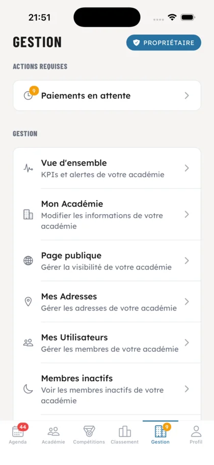 Votre espace gestion - OSS Academy