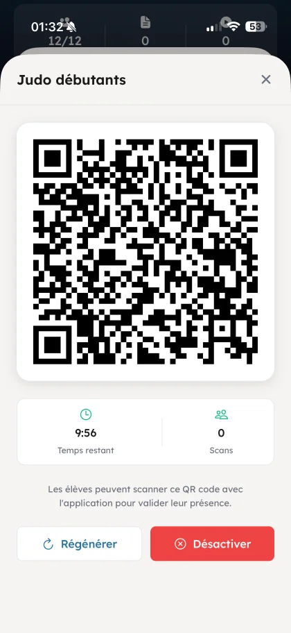 Validation par QR Code - OSS Academy