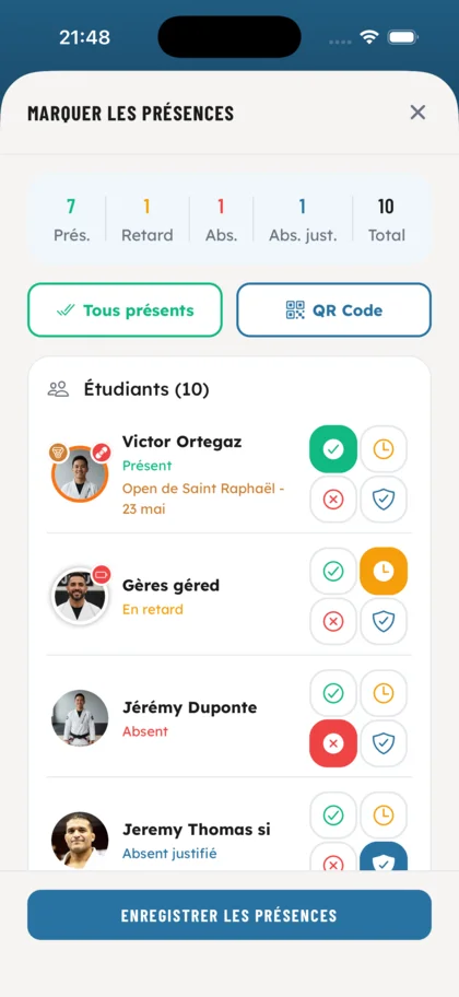Marquage de présence - OSS Academy