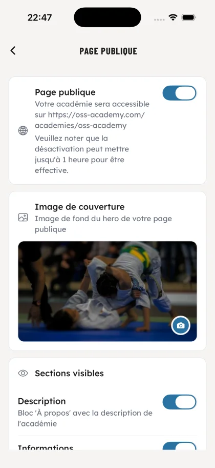 Page publique de l'académie - OSS Academy
