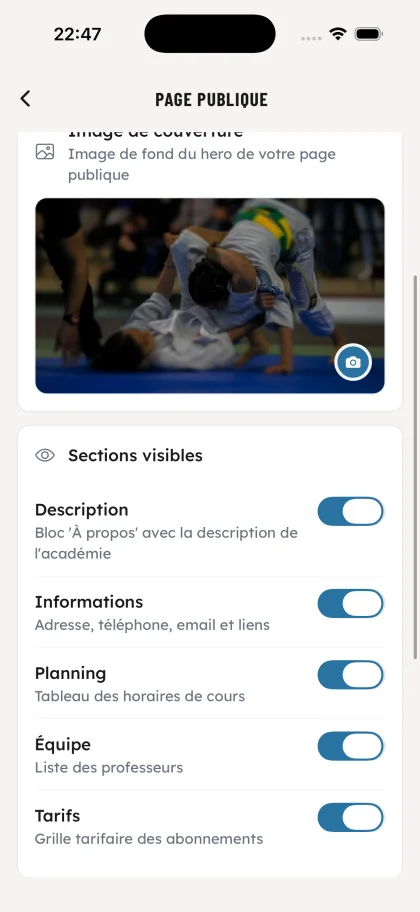 Sections configurables - OSS Academy