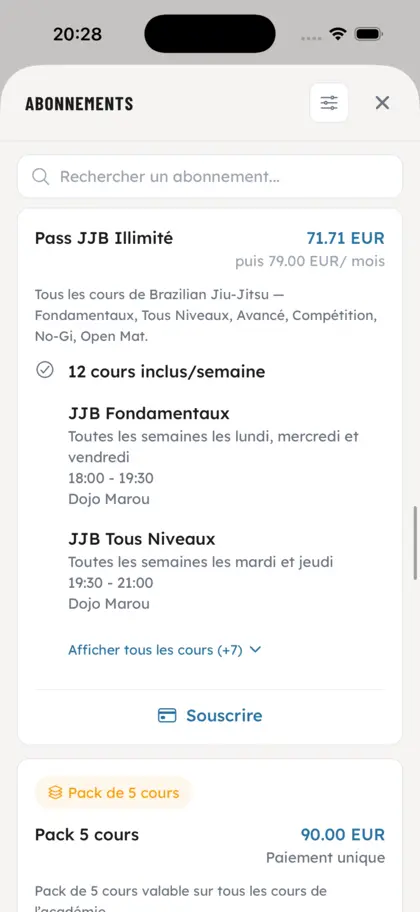 Abonnements flexibles - OSS Academy