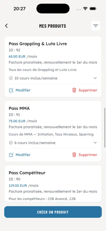 Catalogue de produits - OSS Academy