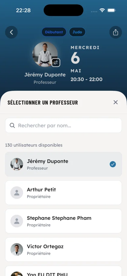 Affectation du professeur principal - OSS Academy