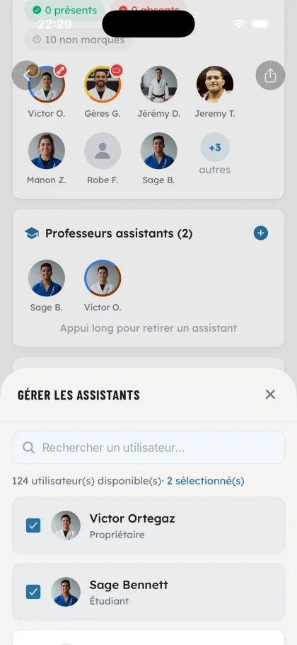Gestion des assistants - OSS Academy