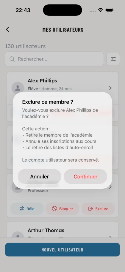 Exclusion d'un membre - OSS Academy