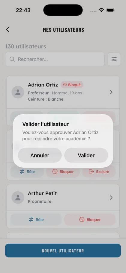 Validation des adhésions - OSS Academy